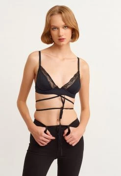 OXXO Donna MIT BINDEDETAILS - Reggiseno Push-up - Black