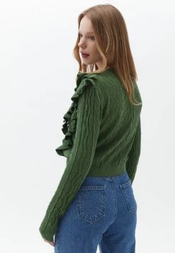 OXXO Donna VOLANT DETAILS - Cardigan - Loden Forest -Negozio al dettaglio Oxxo 7ca846346a61432cb30bb44f762da5bf