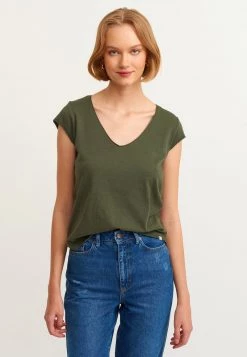 OXXO Donna T-shirt Basic - Olive Leaf