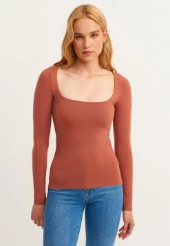 OXXO Donna MIT WEITEM AUSSCHNITT - Maglietta A Manica Lunga - Morocco