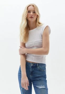 OXXO Donna GERAFFTER TAILLE - T-shirt Basic - White -Negozio al dettaglio Oxxo 824554cab73842d5b869fb2bb2b5ab33