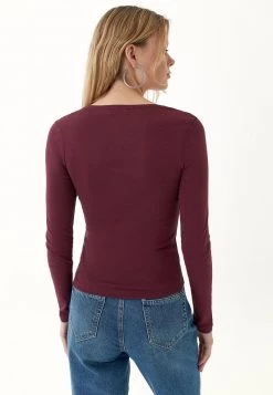 OXXO Donna MIT KNOPFDETAILS - Maglietta A Manica Lunga - Red -Negozio al dettaglio Oxxo 83798e9002b84c9a97f6082f127d20d9