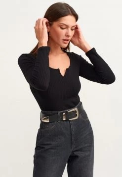 OXXO Donna LANGARM - Maglietta A Manica Lunga - Black