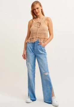 OXXO Donna MIT BINDEDETAIL - Top - Peach -Negozio al dettaglio Oxxo 843e517066bc4f8abe23cdfd136e9a02