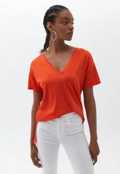 OXXO Donna T-shirt Basic - Tangerine Tango