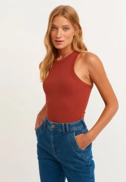 OXXO Donna ELASTISCHES MIT FEINER RIPPENSTRUKTUR - Top - Rust -Negozio al dettaglio Oxxo 874b27e3eb374d9aacca3fc4bef98aac