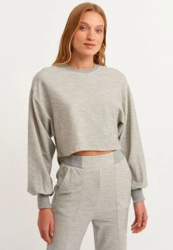 OXXO Donna MIT FIGURUMSPIELENDER FORM - Felpa - Grey Melange -Negozio al dettaglio Oxxo 8c2519fcc566444ea94f8bb6de28fd15