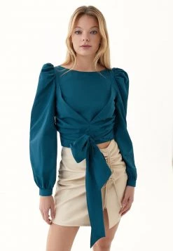 OXXO Donna MIT BINDEDETAIL - Camicetta - Teal