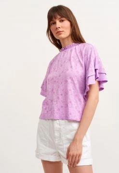 OXXO Donna MIT RÜSCHENÄRMELN - Camicetta - Deep Lilac