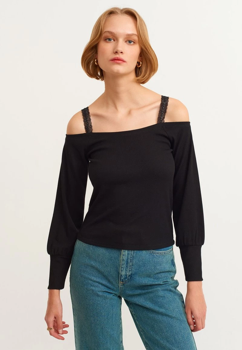 OXXO Donna Maglietta A Manica Lunga - Black 6 OXXO Donna Maglietta A Manica Lunga - Black - immagine 4