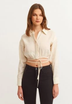 OXXO Donna MIT BINDEDETAILS - Camicia - Turtledove