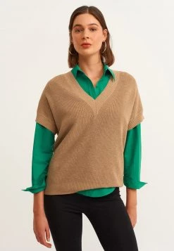 OXXO Donna MIT FEINER STRICKOPTIK - T-shirt Basic - Cocoa Creme Melange -Negozio al dettaglio Oxxo 9abe3e1064b942cfa80feb4a5bb9d3db