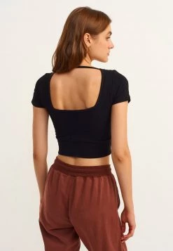 OXXO Donna MIT MODISCHER MATERIALSTRUKTUR - Top - Black -Negozio al dettaglio Oxxo 9c1d13565b744fbbb5c746a62f7e2340