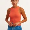 OXXO Donna ELASTISCHES MIT FEINER RIPPENSTRUKTUR - Top - Coral