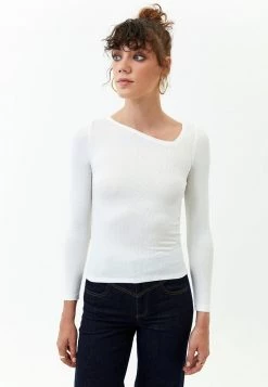 OXXO Donna GERIPPTES LANGARM - Maglietta A Manica Lunga - Ice Milk