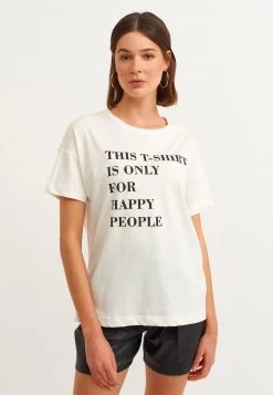 OXXO Donna MIT STATEMENT PRINT - T-shirt Con Stampa - Ice Milk