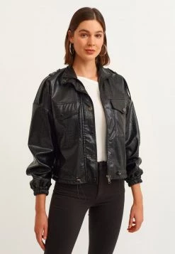 OXXO Donna MIT BOMBER FORM - Giacca Leggera - Black