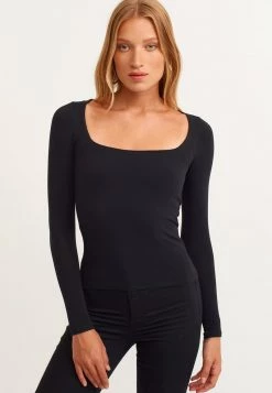 OXXO Donna Maglietta A Manica Lunga - Black