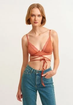 OXXO Donna MIT BINDEDETAILS - Reggiseno Push-up - Light Brown
