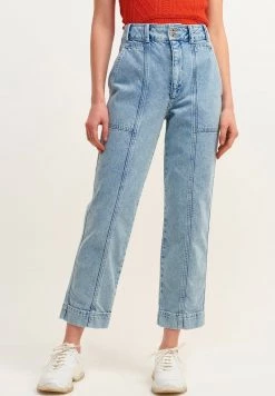 OXXO Donna MIT VORDERSEITIGEM NAHTVERLAUF - Jeans A Sigaretta - Light Denim