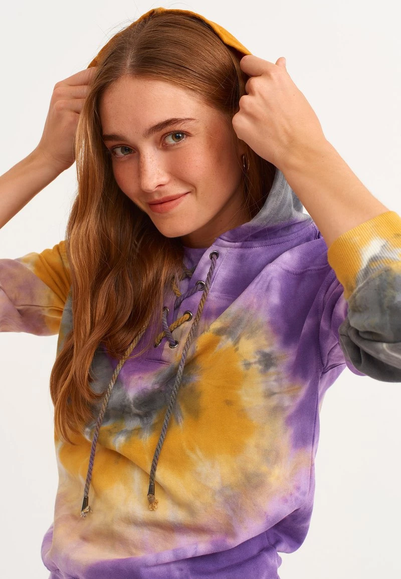 OXXO Donna Felpa Con Cappuccio - Grape Jelly Batik 6 OXXO Donna Felpa Con Cappuccio - Grape Jelly Batik - immagine 4