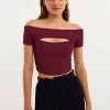 OXXO Donna MIT CUTOUT DETAIL - Camicetta - Eggplant -Negozio al dettaglio Oxxo b484e822632344cbb101134ab78d5abd
