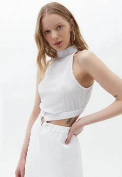 OXXO Donna CUT OUT OPTIK - Vestito Lungo - White -Negozio al dettaglio Oxxo b5052ec97caa4d96b44392b6342cea96