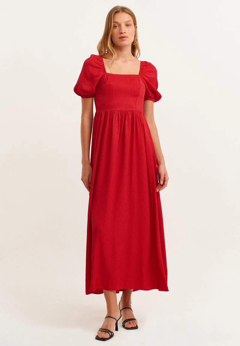 OXXO Donna MIT JAQUARD MUSTER - Vestito Lungo - Urban Red 3 OXXO Donna MIT JAQUARD MUSTER - Vestito Lungo - Urban Red