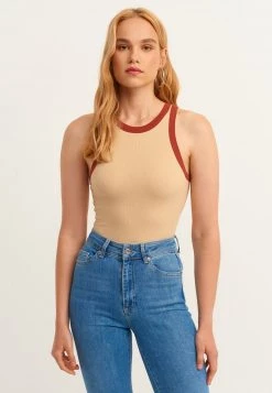 OXXO Donna ELASTISCHES MIT FEINER RIPPENSTRUKTUR - Top - Caraway Rust