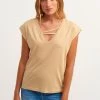 OXXO Donna WEITES MIT BÄNDER DETAIL - T-shirt Basic - Caraway -Negozio al dettaglio Oxxo bd8f7d35918a4ebfab25b6d33a384ee0