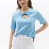 OXXO Donna MIT CUT OUT DETAIL - T-shirt Con Stampa - Baltic Sea -Negozio al dettaglio Oxxo bdb42393e3f648c89f59a57502d55827