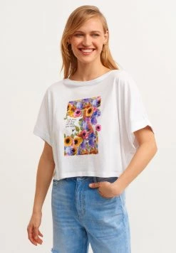 OXXO Donna T-shirt Con Stampa - White