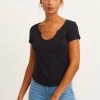 OXXO Donna MIT STYLISCHEM AUSSCHNITT DETAIL - T-shirt Basic - Black -Negozio al dettaglio Oxxo c02d1b8bc335462396bd5ac8bc8c790e