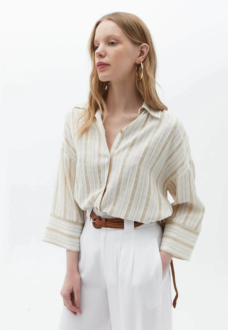 OXXO Donna Camicia - Cement Striped 3 OXXO Donna Camicia - Cement Striped