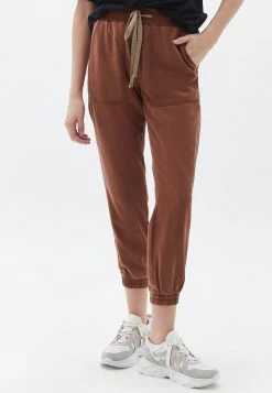 OXXO Donna MIT BINDEDETAIL - Pantaloni Sportivi - Antik Pecan Pie