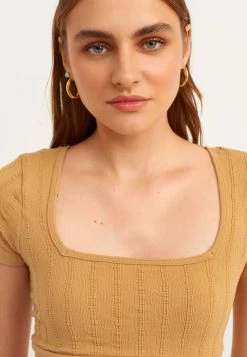 OXXO Donna MIT MODISCHER MATERIALSTRUKTUR - Top - Camel -Negozio al dettaglio Oxxo d1495902eccb4a4395d34c8cc49bc314