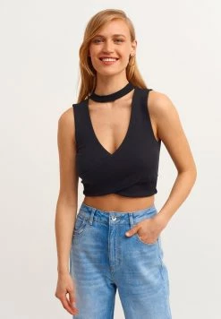 OXXO Donna MIT GEKREUZTER VORDERSEITE - Top - Black