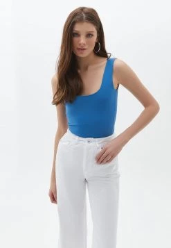 OXXO Donna MIT ECKIGEM AUSSCHNITT - Top - Vallarta Blue