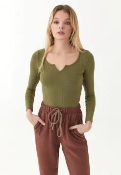 OXXO Donna LANGARM - Maglietta A Manica Lunga - Senna