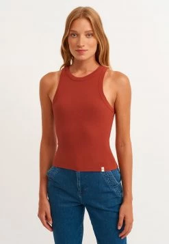 OXXO Donna ELASTISCHES MIT FEINER RIPPENSTRUKTUR - Top - Rust