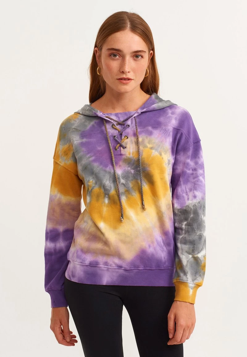 OXXO Donna Felpa Con Cappuccio - Grape Jelly Batik 3 OXXO Donna Felpa Con Cappuccio - Grape Jelly Batik