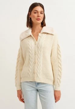 OXXO Donna WEITER FORM - Cardigan - Ice Milk