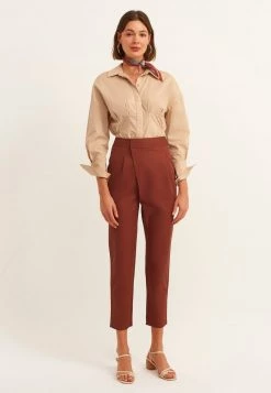 OXXO Donna MIT SEITLICHEM VERSCHLUSS - Pantaloni - Cognac -Negozio al dettaglio Oxxo d6e86c7e2aa14834821a48870e52639a