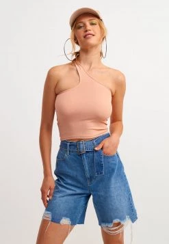 OXXO Donna MIT GERIPPTER OPTIK - Top - Dry Pink