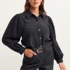 OXXO Donna MIT BALLONÄRMELN - Camicia - Black Denim -Negozio al dettaglio Oxxo d8ce87387d7440ecb469f46b9089182f
