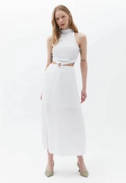 OXXO Donna CUT OUT OPTIK - Vestito Lungo - White
