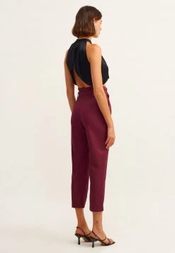 OXXO Donna MIT PAPERBAG BUND - Pantaloni - Dark Purple -Negozio al dettaglio Oxxo db40b67fd333497aa0e2d1a87628a8a3