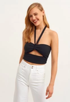 OXXO Donna MIT CUT OUT DETAIL - Top - Black