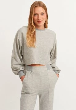 OXXO Donna MIT FIGURUMSPIELENDER FORM - Felpa - Grey Melange