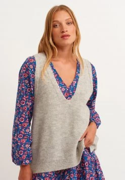 OXXO Donna Top - Grey Melange